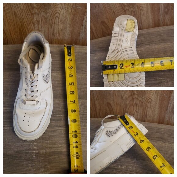 Nike Air Force 1 Low Pixel SE Leopard Sneakers Womens Size 7.5 White - Picture 12 of 12